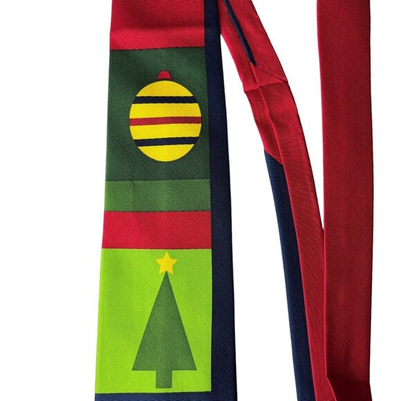 RM Ralph Marlin Studio Pop Art Neck Tie Christmas Ornament Tree Wreath Green - Picture 3 of 6